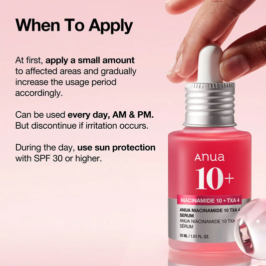 Anua Niacinamide 10% + TXA 4% Dark Spot Correcting Serum (30ml)