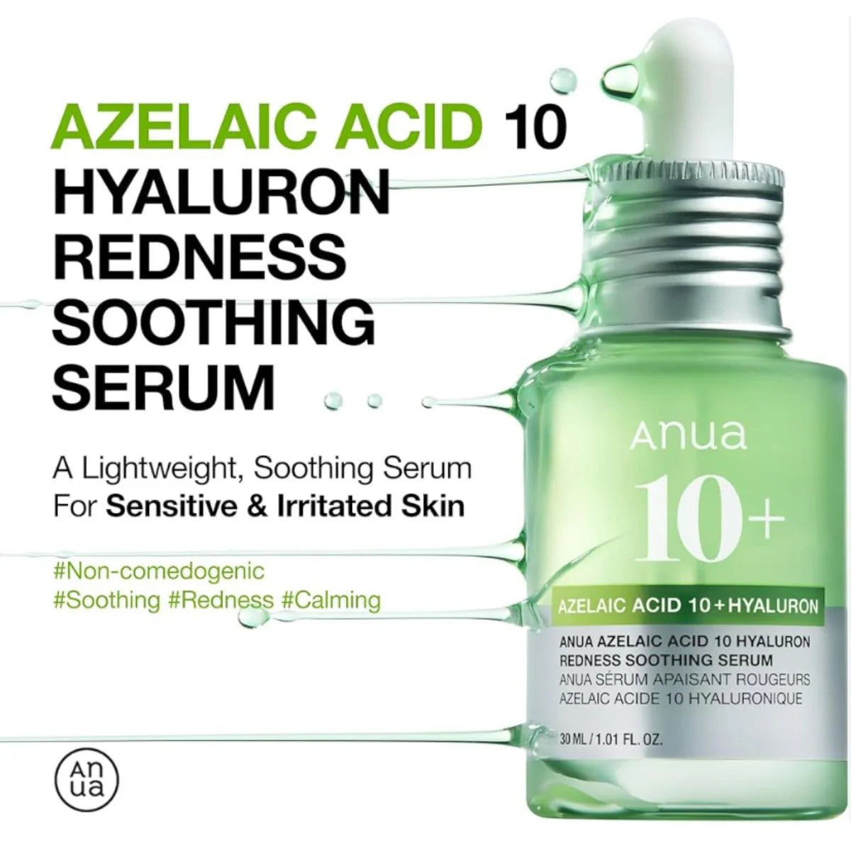 ANUA Azelaic Acid 10 + Hyaluron Redness Soothing Serum (30ml)